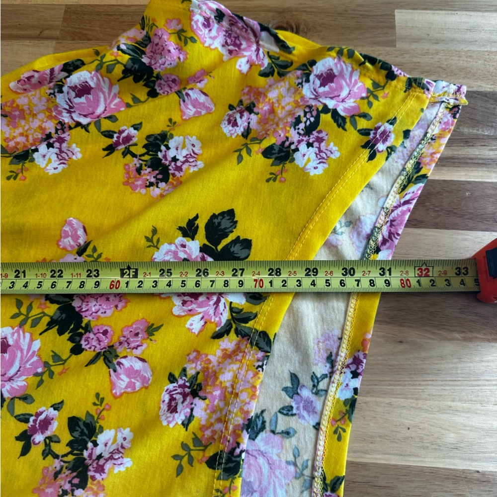 Bobbie Brooks Floral Yellow Bell Sleeve Asymmetrical Tunic Top sz 2X - Picture 13 of 14